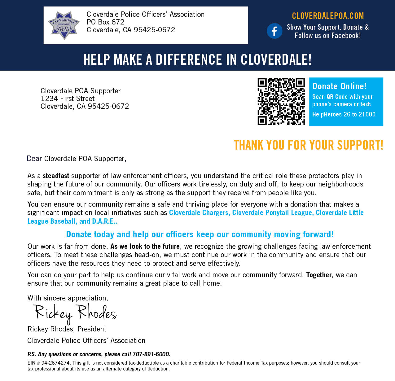 Donation Letter